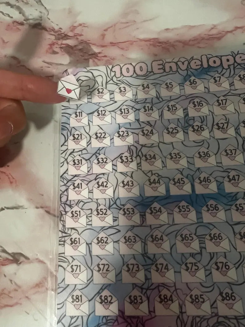 Envelope challenge tracker matching stickers – Mrsmillionbudgets