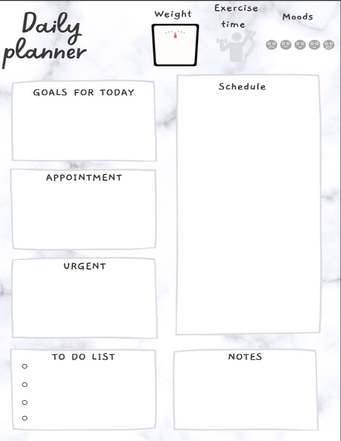 Daily Planner Print out