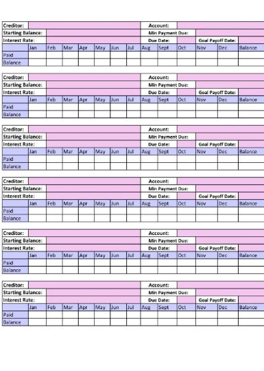 Debt Payment tracker