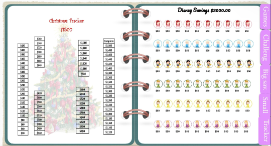 Savings challenge digital planner