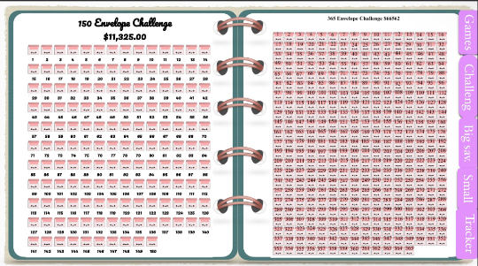 Savings challenge digital planner