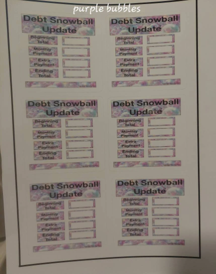 Debt snowball sticker